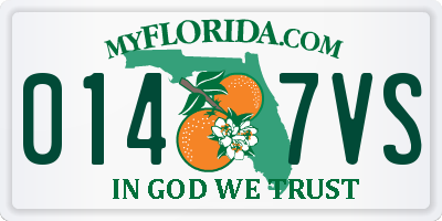 FL license plate 0147VS