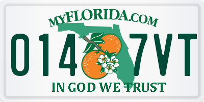 FL license plate 0147VT