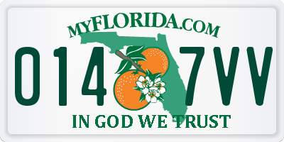 FL license plate 0147VV