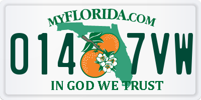 FL license plate 0147VW