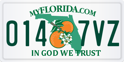 FL license plate 0147VZ