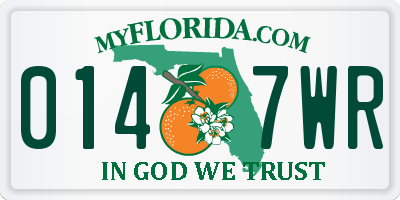 FL license plate 0147WR