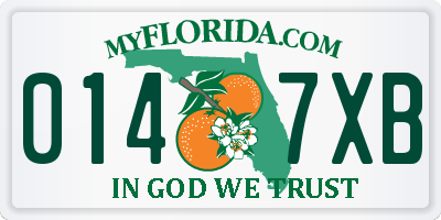 FL license plate 0147XB