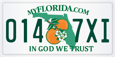 FL license plate 0147XI