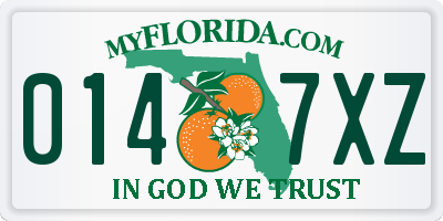 FL license plate 0147XZ