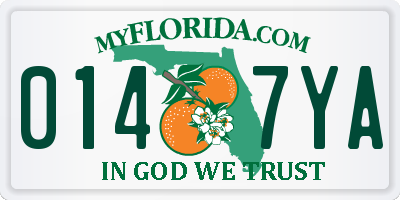 FL license plate 0147YA