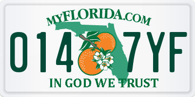 FL license plate 0147YF