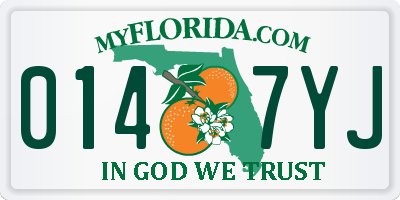 FL license plate 0147YJ