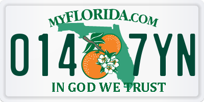 FL license plate 0147YN