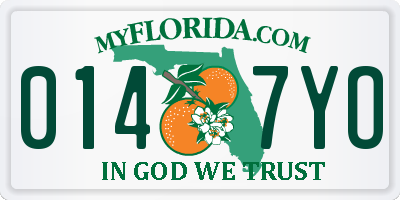 FL license plate 0147YO