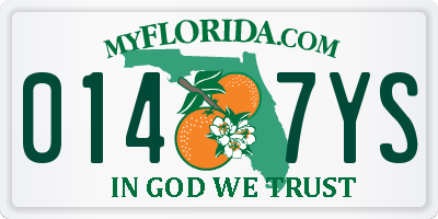 FL license plate 0147YS