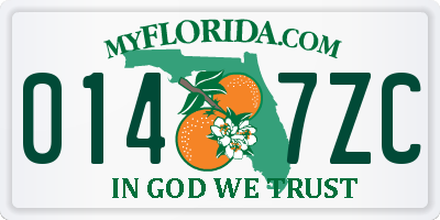 FL license plate 0147ZC