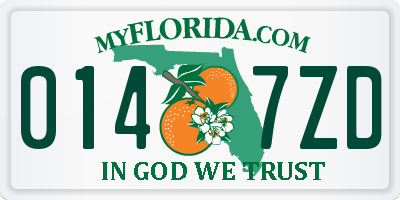 FL license plate 0147ZD
