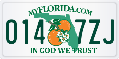 FL license plate 0147ZJ