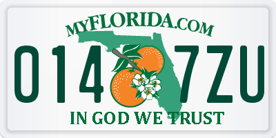 FL license plate 0147ZU