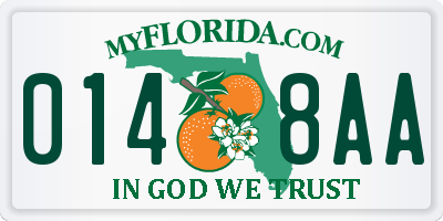 FL license plate 0148AA