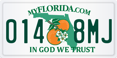 FL license plate 0148MJ