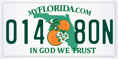 FL license plate 0148ON