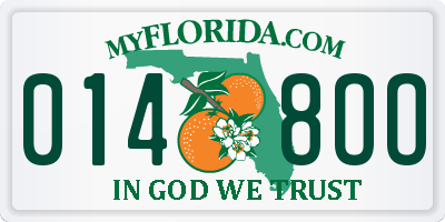FL license plate 0148OO