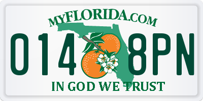 FL license plate 0148PN