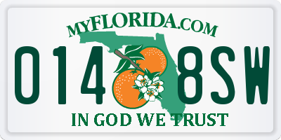 FL license plate 0148SW
