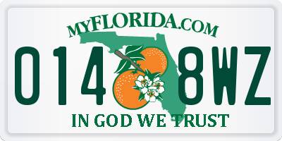 FL license plate 0148WZ