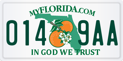 FL license plate 0149AA