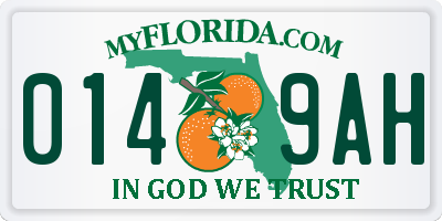 FL license plate 0149AH