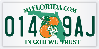 FL license plate 0149AJ