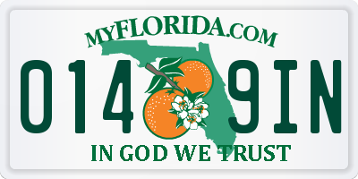 FL license plate 0149IN