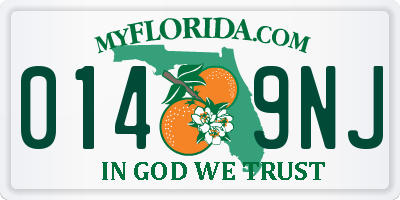 FL license plate 0149NJ