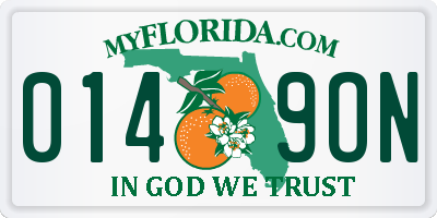 FL license plate 0149ON