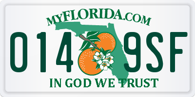 FL license plate 0149SF