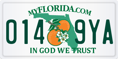 FL license plate 0149YA