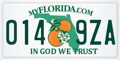 FL license plate 0149ZA
