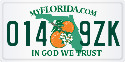 FL license plate 0149ZK