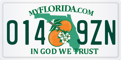 FL license plate 0149ZN