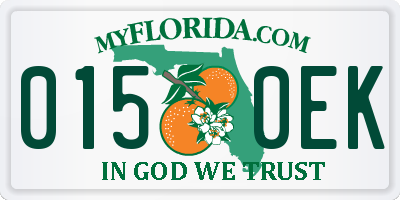 FL license plate 0150EK