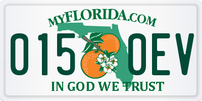 FL license plate 0150EV