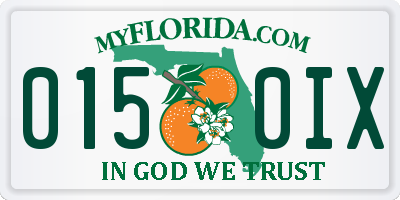 FL license plate 0150IX