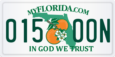 FL license plate 0150ON