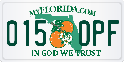 FL license plate 0150PF