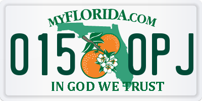 FL license plate 0150PJ