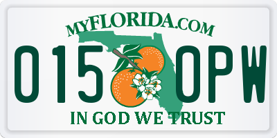 FL license plate 0150PW