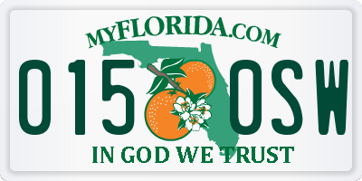 FL license plate 0150SW