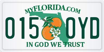 FL license plate 0150YD