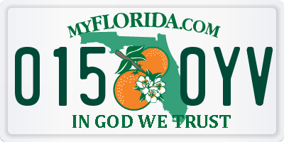 FL license plate 0150YV