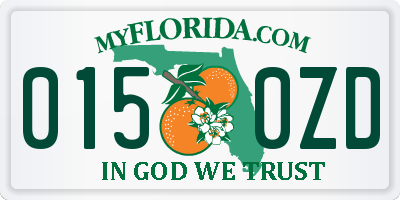 FL license plate 0150ZD