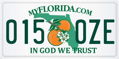 FL license plate 0150ZE