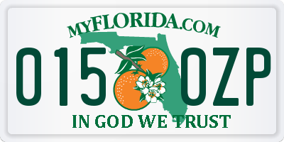 FL license plate 0150ZP